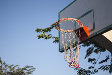 The Basketball Hoop Dilapidated Need Of Repair.