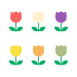Tulip flower vector set
