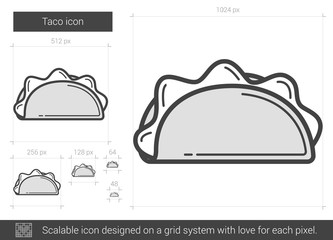 Poster - Taco line icon.