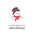 © miss_fortuna - Vector icon. New year and Christmas snowman
