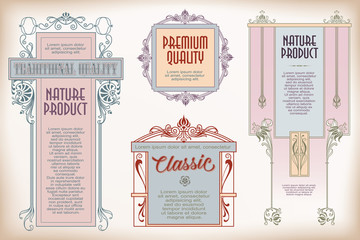 Vintage frame design for labels, banner, sticker and other desig