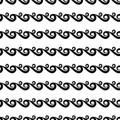 Sticker - Vector waves seamless pattern in black and white