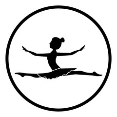 Wall Mural - Girl practice ballet icon. Dancer sport person health and balance theme. Isolated design. Vector illustration