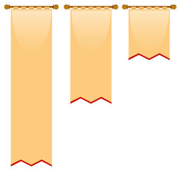 Wall Mural - three sizes of flag with medieval style