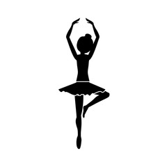 Wall Mural - Girl practice ballet icon. Dancer sport person health and balance theme. Isolated design. Vector illustration