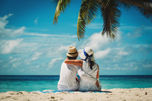 Happy Loving Couple On Tropical Beach