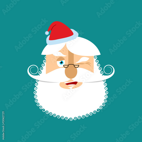 Download Santa Winks Emoji. Jolly Santa Claus. head of grandfather ...