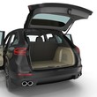 SUV clean empty trunk isolated on a white. 3D illustration