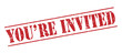 you are invited red stamp on white background