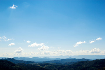 Blue sky and mountains