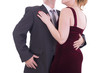 © michelaubryphoto - Unrecognizable dancing couple, isolated on white background.