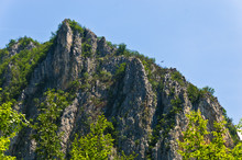 Path To The Eagle's Nest At Tresnjica Gorge With One Bald Eagle High In The Sky, West Serbia