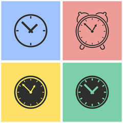 Wall Mural - Clock icon set.