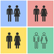 Man and Woman restroom icon set.