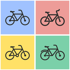 Poster - Bicycle icon set.