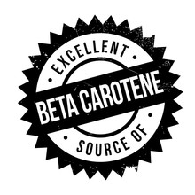 Excellent Source Of Beta Carotene Stamp. Grunge Design With Dust Scratches. Effects Can Be Easily Removed For A Clean, Crisp Look. Color Is Easily Changed.