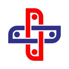 Poster - medical cross logo. health care symbol.