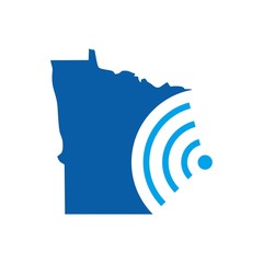 Sticker - minnesota wifi signal. minnesota map.