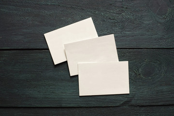 Wall Mural - Thick cardboard business cards, blank for copyspace