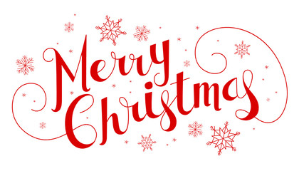 Wall Mural - MERRY CHRISTMAS Card in handdrawn font 