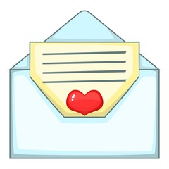 Sticker - Love letter icon. Cartoon illustration of love letter vector icon for web design