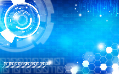 Wall Mural - blue technology background and abstract digital tech circle.copy space.