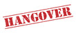 hangover red stamp on white background