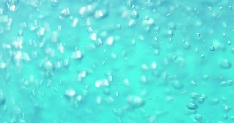 Wall Mural - underwater air bubbles in blue water pouring 60fps slow motion, 4k prores footage