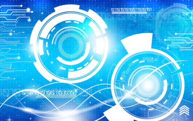 Wall Mural - blue technology background and abstract digital tech circle.copy space.