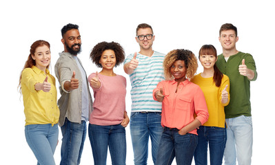 Wall Mural - international group of people showing thumbs up