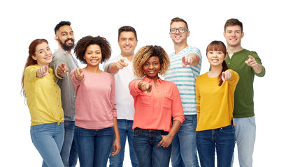 Wall Mural - international group of people pointing on you