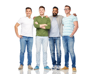 Wall Mural - international group of happy smiling men