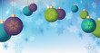 New Year banner with Christmas balls background