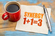 synergy concept on napkin