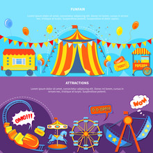 Funfair And Attractions 2 Flat Banners