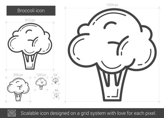 Wall Mural - Broccoli line icon.