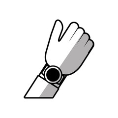 Wall Mural - hand with smart watch wearable technology shadow vector illustration eps 10