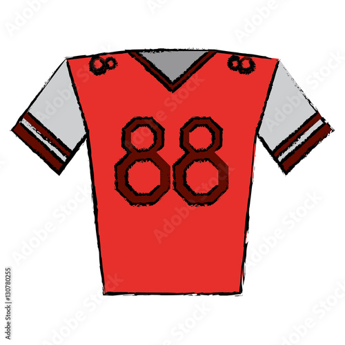 drawing red jersey player american football vector illustration eps 10