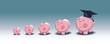 Piggy banks. Saving for education