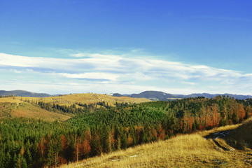 Poster - View of beautiful landscape with mountains