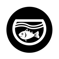 fish in aquarium icon illustration design