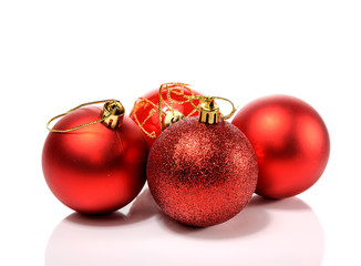 Beautiful christmas balls, isolated on white background