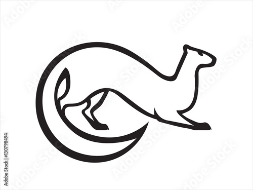 Cuadros en Lienzo Marten logo, white and black stylized image.
