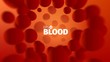 Abstract vector blood background . Science illustration. Microscope view. Cells stream