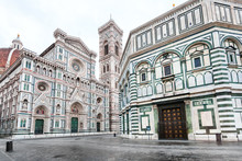Baptistery And Florence Cathedral N Morning