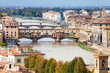 above view of Ponte Vecchio in Florence city