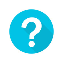 Question Mark Flat Design Icon With Long Shadow Vector