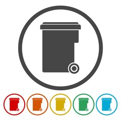 Poster - garbage container icons set