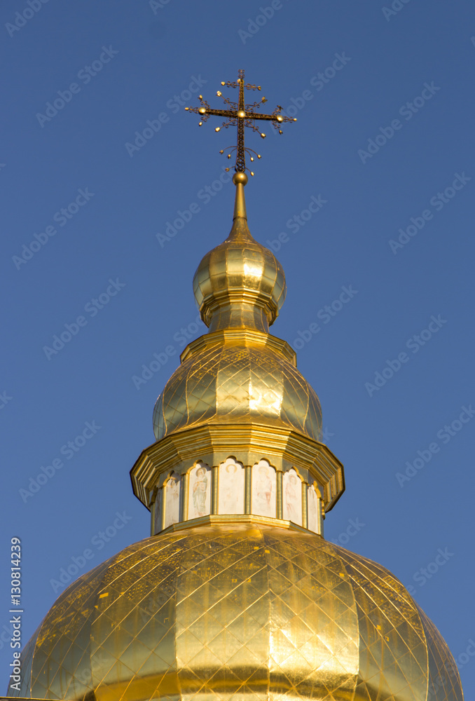 Dome of orthodox church with cross Stock Photo | Adobe Stock