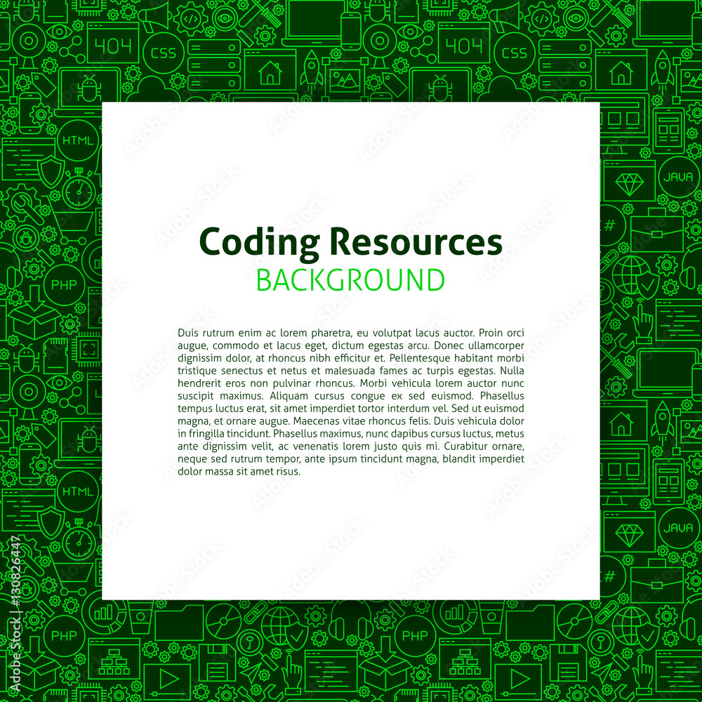 Coding Resources Paper Template Stock Vector | Adobe Stock